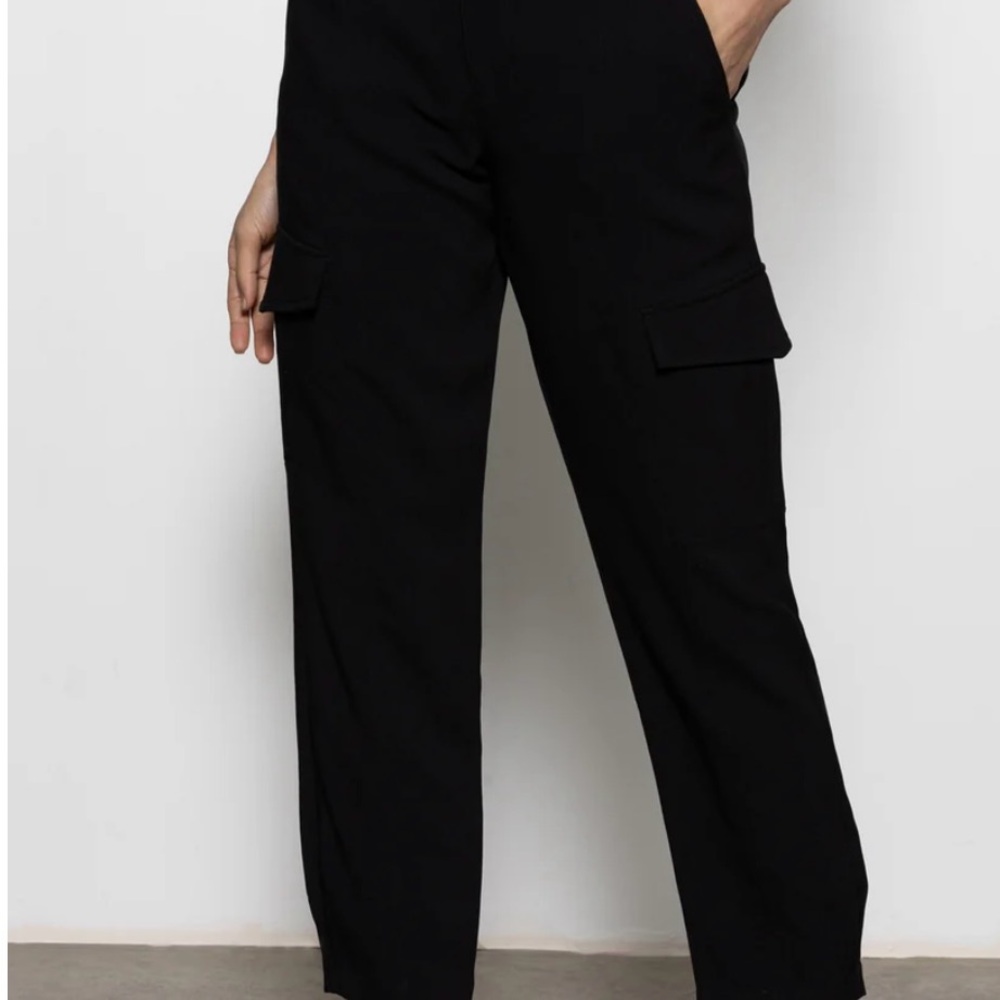 NWT Sanctuary POLISHED STANDARD RISE CARGO PANT BLACK